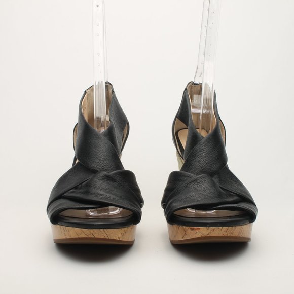 Cole Haan Crisscross Black Wedge Espadrille Sandle size 11B Like New - Picture 4 of 16